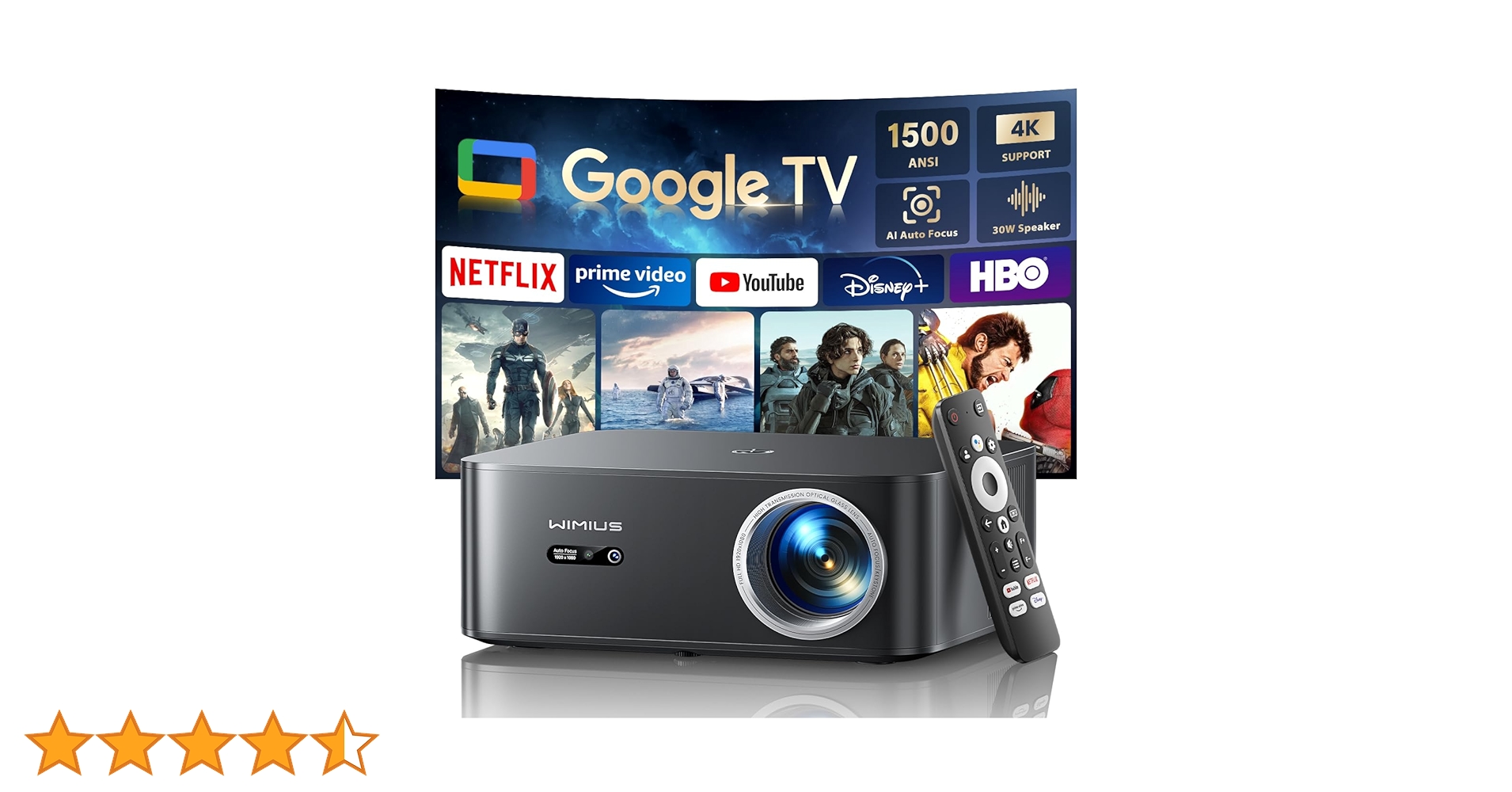 プロジェクター 本体 4k iWIMIUS Amazon.co.jp: 【進級プロ版・Netflix公式・完全密閉防塵